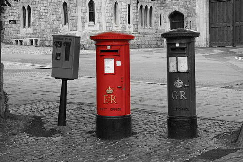 Windsor Red ER Post Box by Rovers number 9